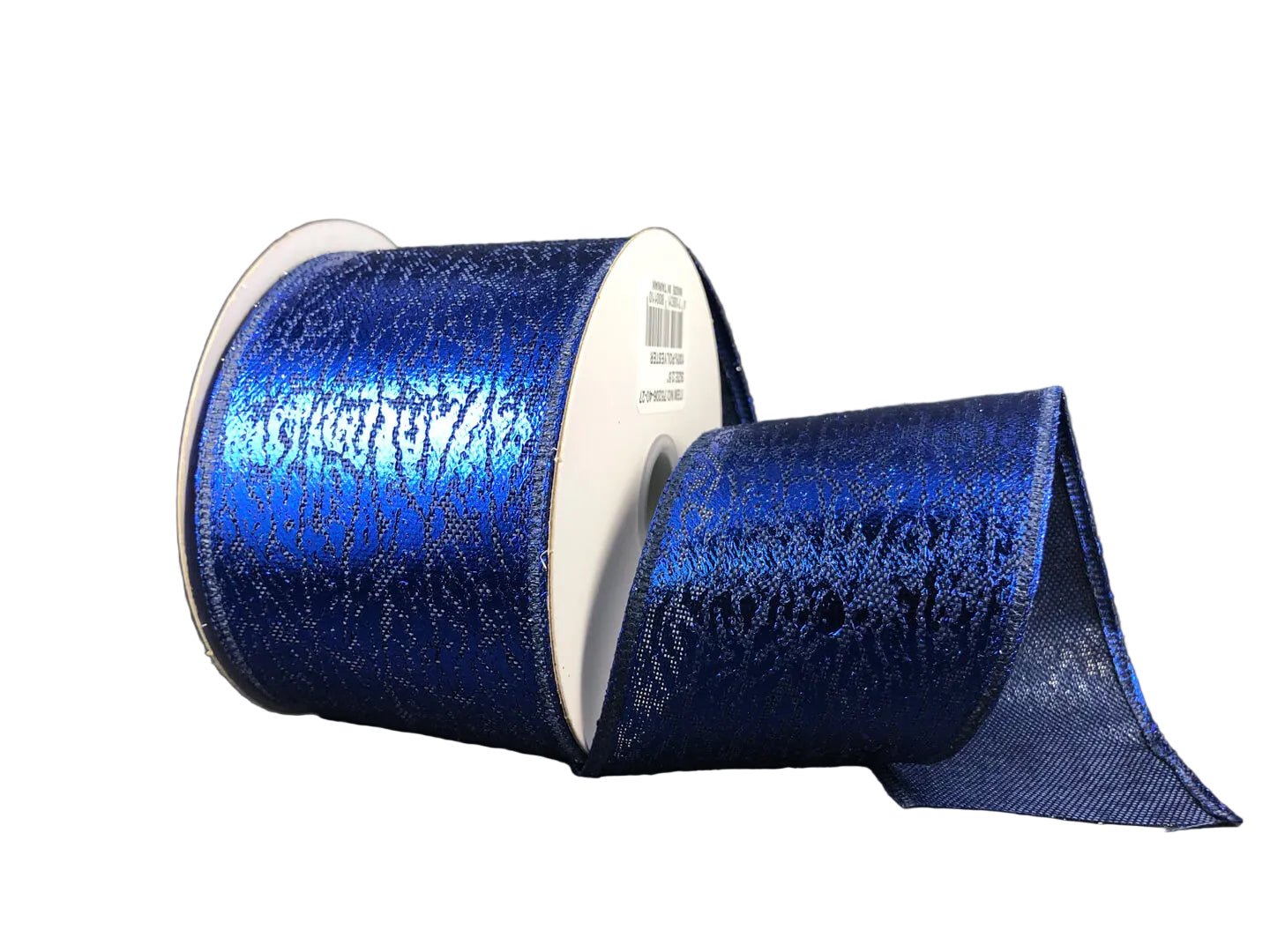2.5 Inch By 10 Yard Dark Blue Crackle Metallic Ribbon