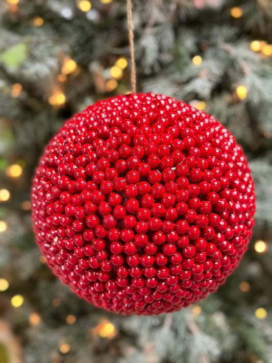 8 Inch Red Gooseberry Shiny Ornament Ball