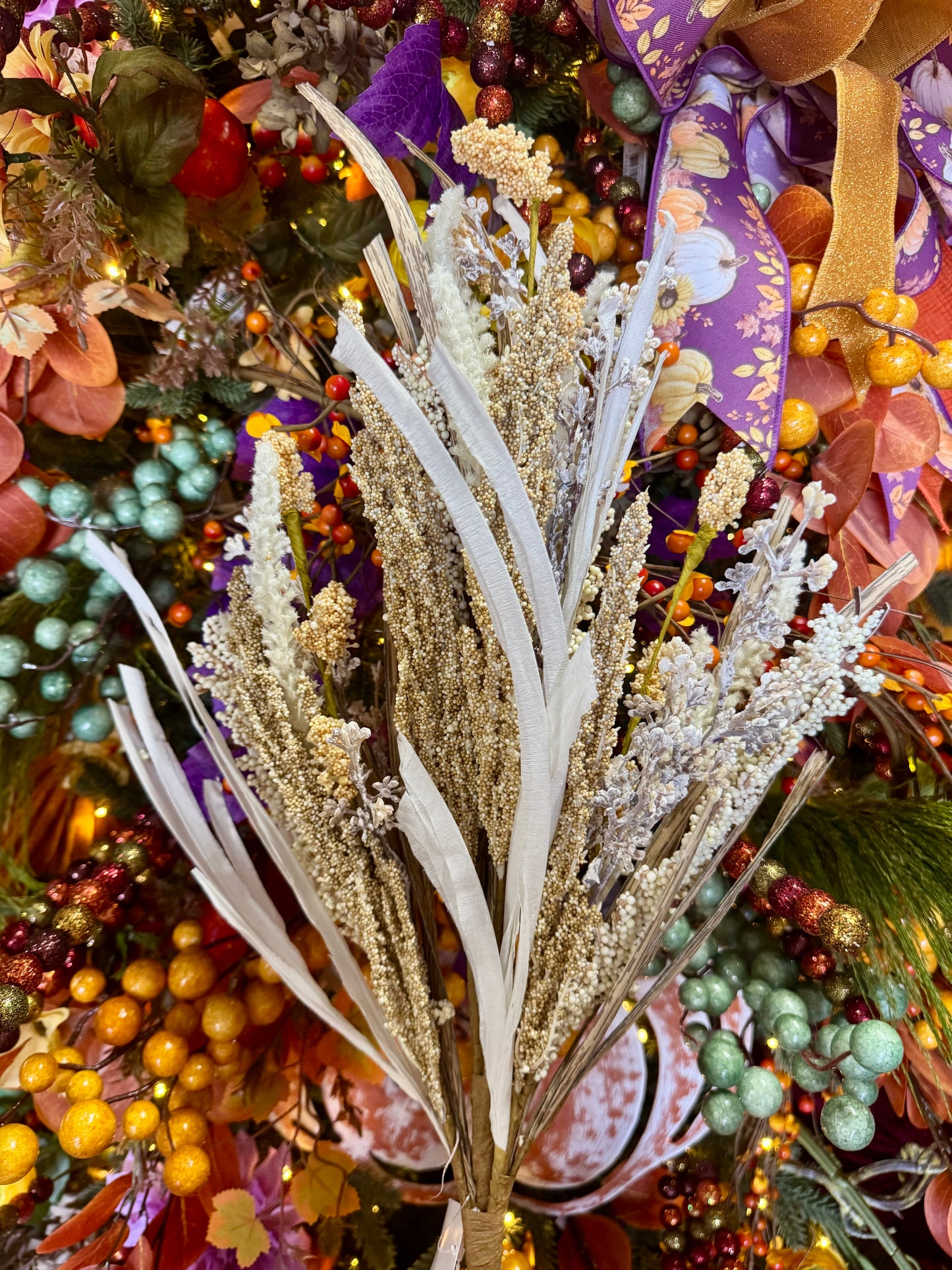 22 Inch Fall Berry And Pampas Bush