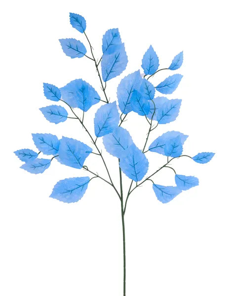 28 Inch Sky Blue Rose Leaf Spray