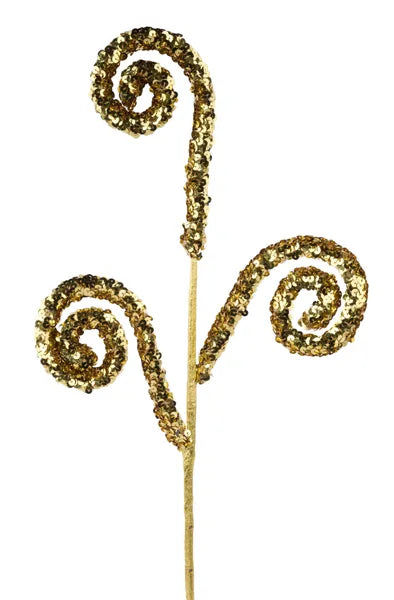 27 Inch Gold Sequin Coil Spray