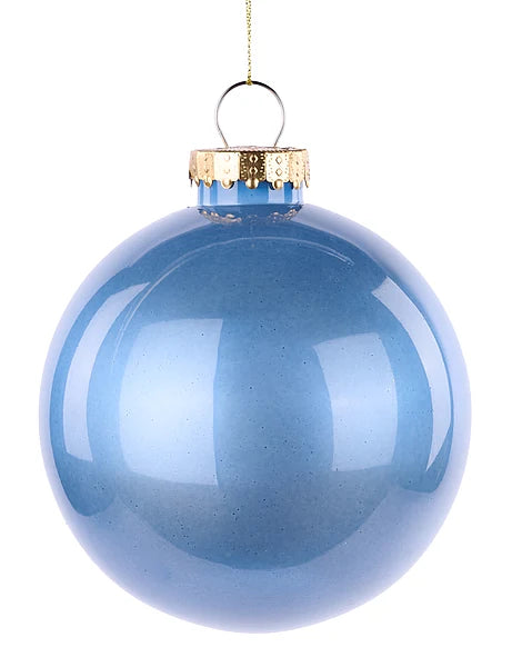 5 Inch Smoke Blue Lacquer Ornament Ball