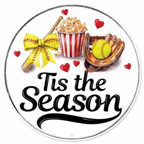 12 Inch Tis The Season Softball Sign