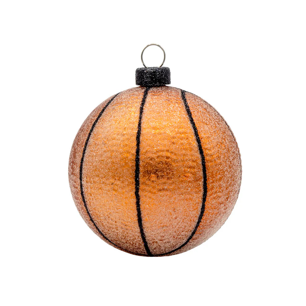 Kat & Annie Basketball Glass Ornament