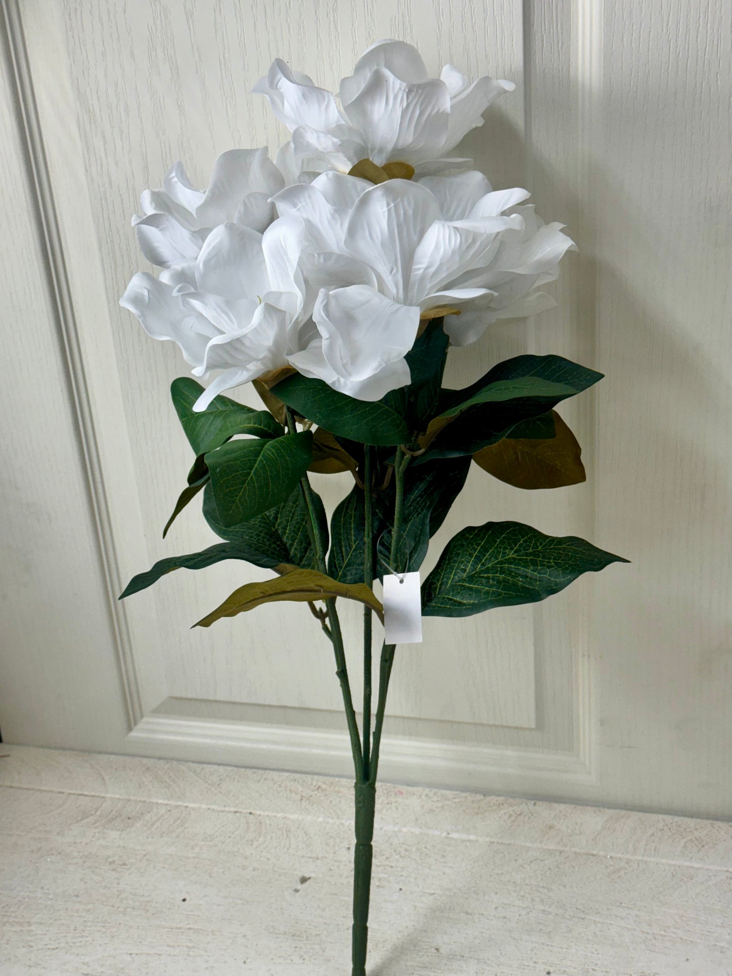 23 Inch White Magnolia Floral Bush