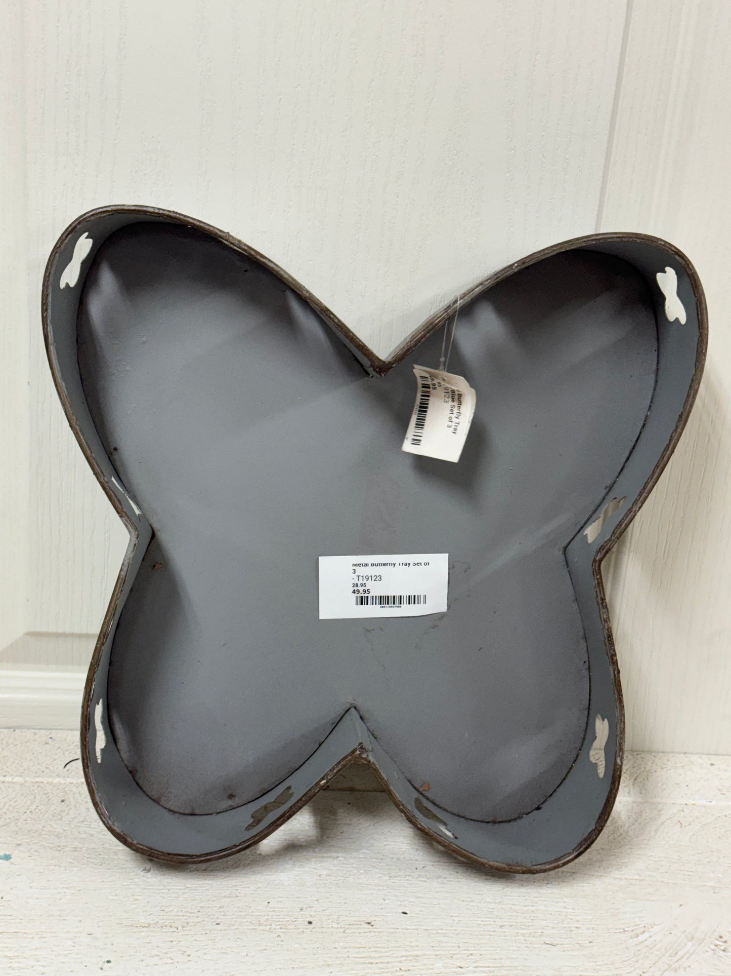 Medium Gray Metal Butterfly Tray