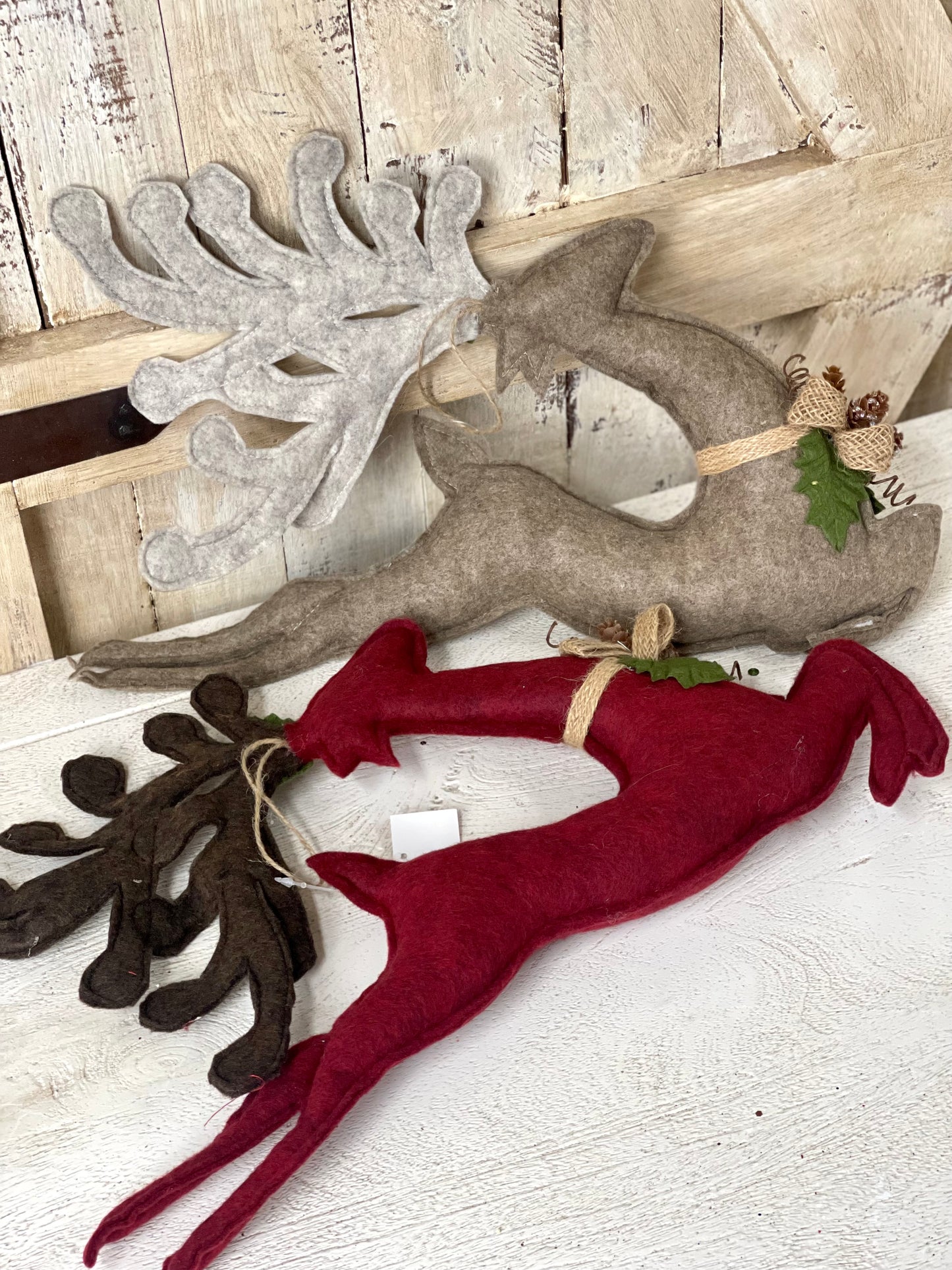 Felt Running Deer Ornament Two Styles