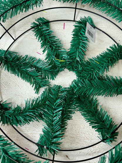 15 Inch Wire 25 Inch OAD Emerald Work Wreath