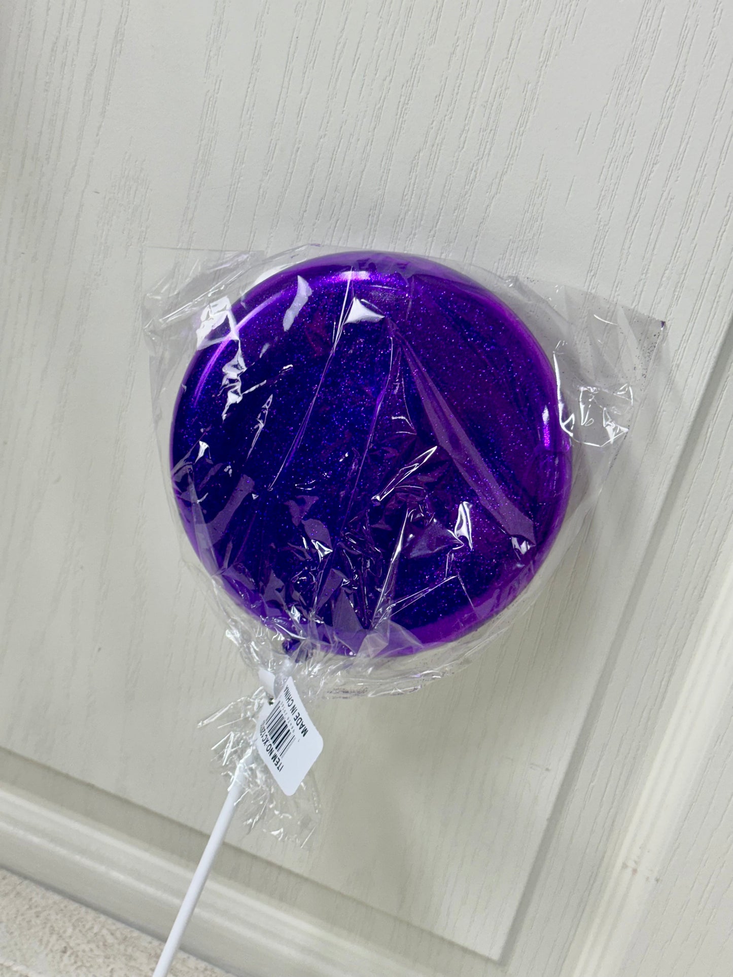 6 Inch Purple Glitter Lollipop With Stick