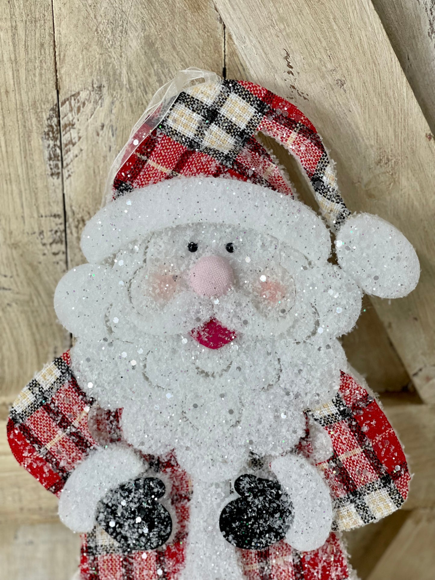 Red Black And Cream Foam Plaid Santa