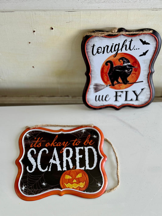 Tin Embossed Halloween Signs Two Styles
