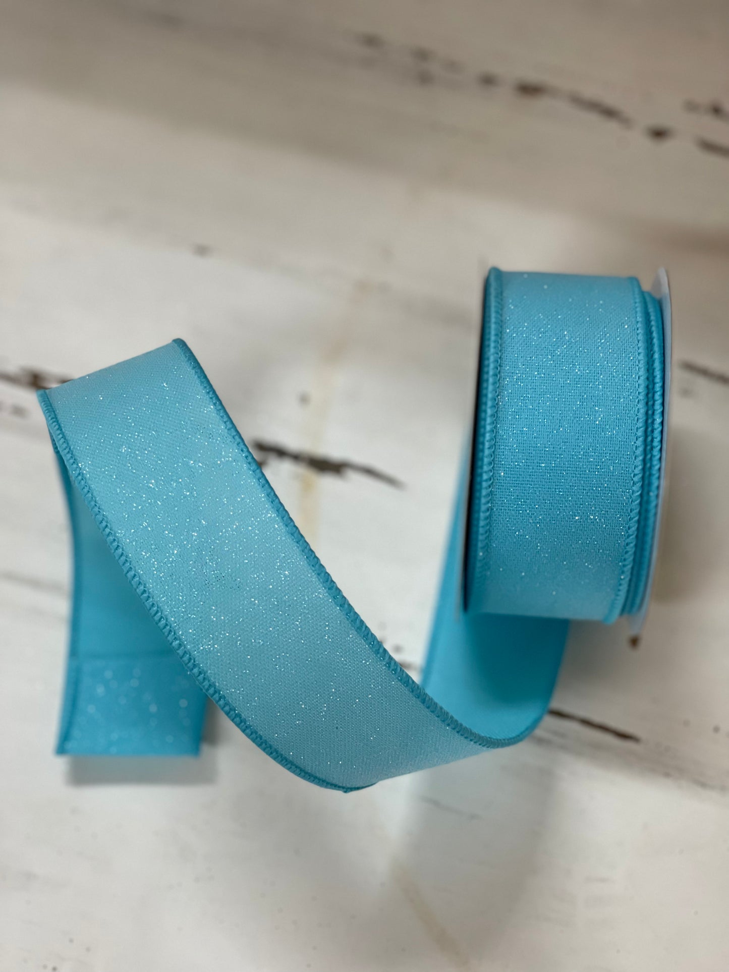 1.5 Inch By 10 Yard Light Blue Crystal Shine Ribbon