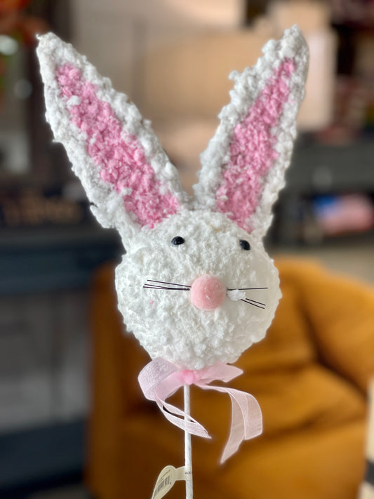 Furry Easter Bunny Head Pick