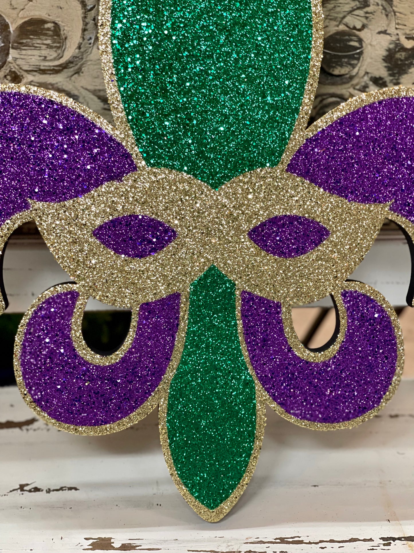 Glitter Fleur De Lis With Mask