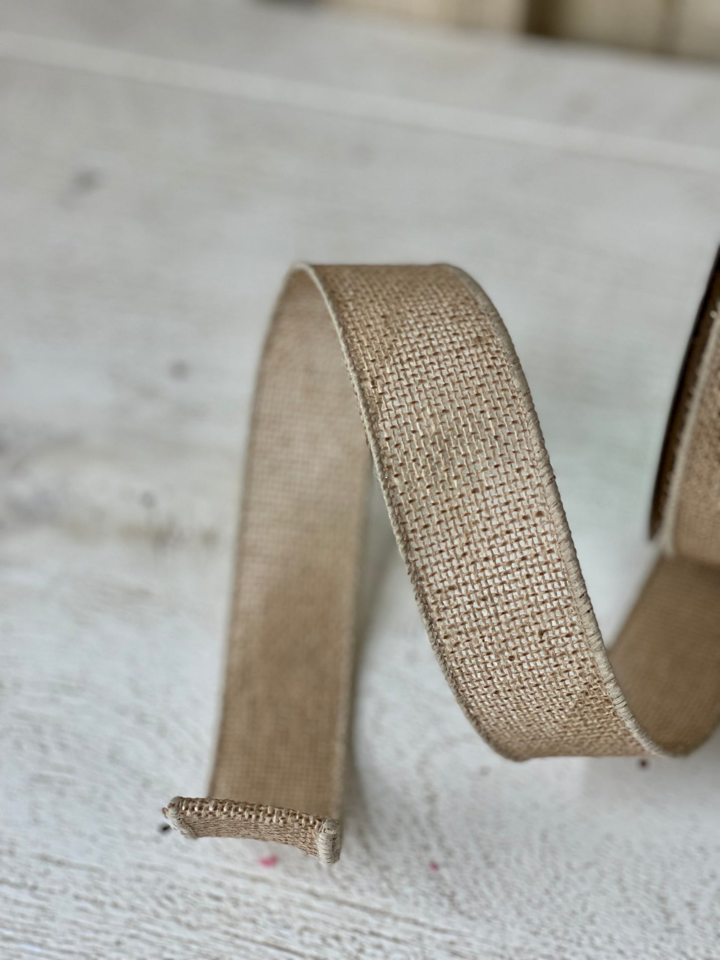 1.5 Inch By 10 Yard Faux Natural Burlap Ribbon