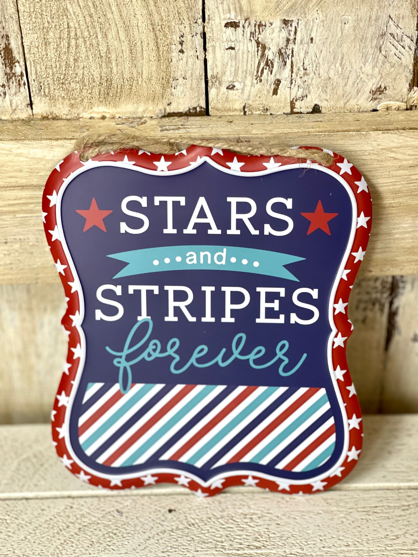 Tin Embossed Patriotic Sign Four Styles