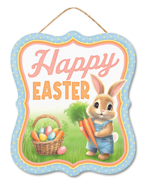 10.5 Inch Happy Easter Bunny Wooden Sign