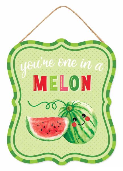 10.5 Inch You're One In A Melon Wooden Sign