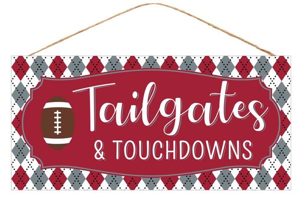 12.5 Inch Crimson Tailgates And Touchdowns Wreath Sign