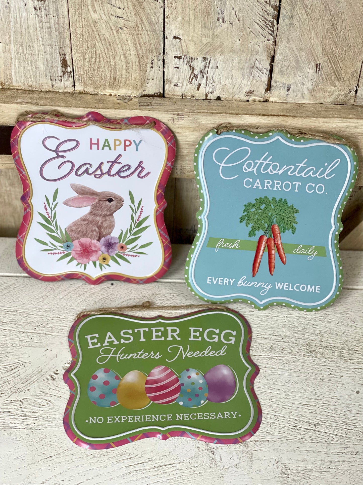 Metal Embossed Tin Easter Sign