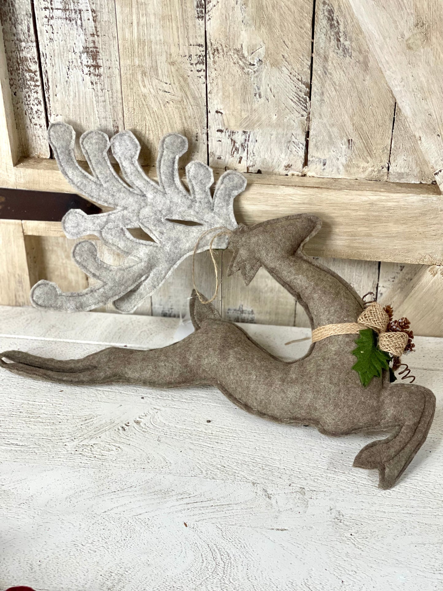 Felt Running Deer Ornament Two Styles