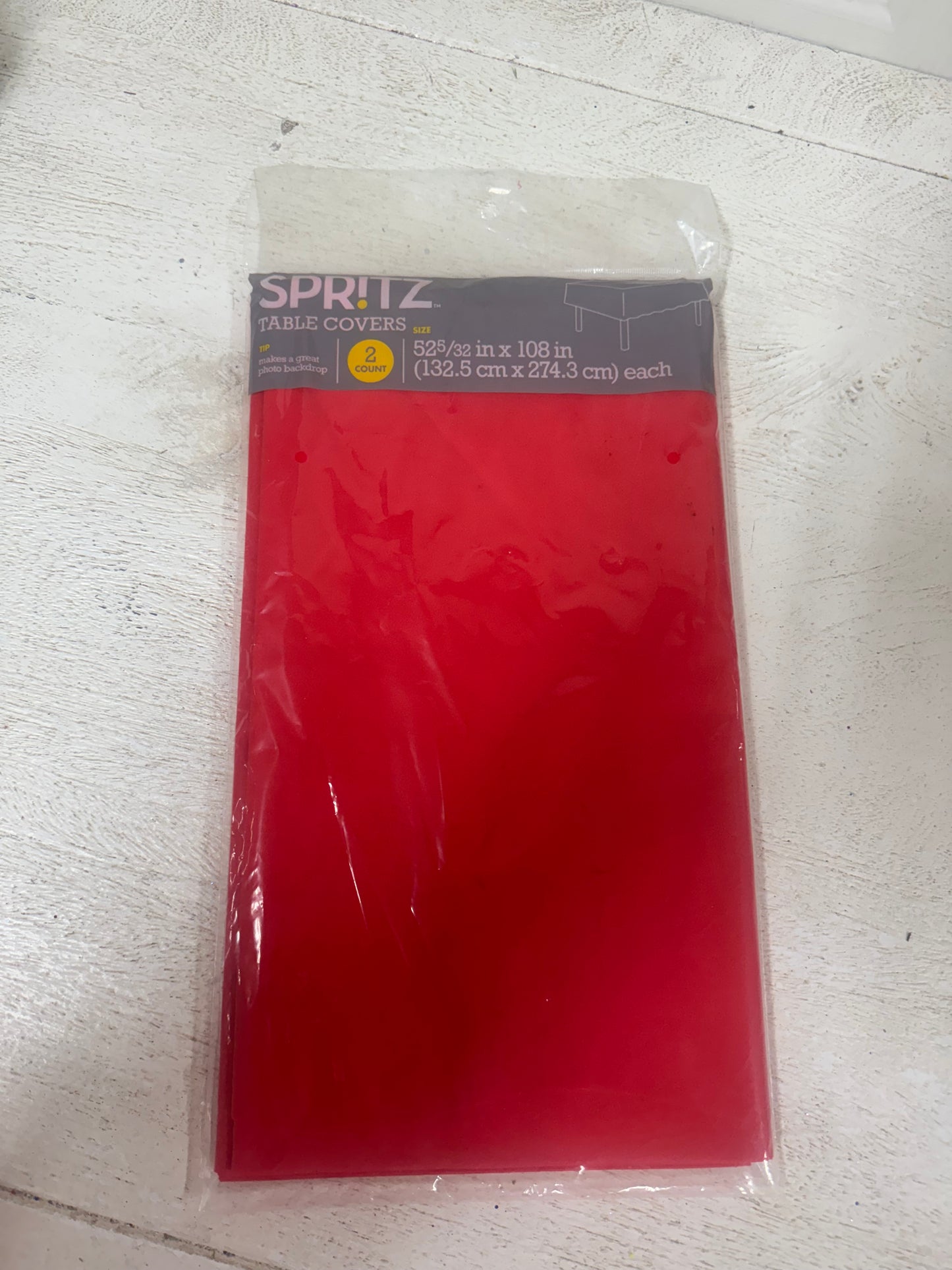 Spritz Red Plastic Table Cloth