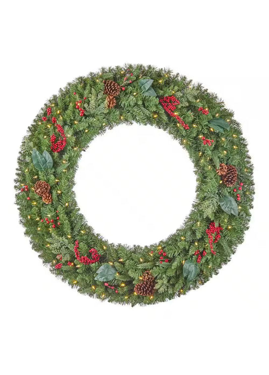 Home Accents Holiday 48 in. New Winslow Fir Pre-Lit LED Wreath