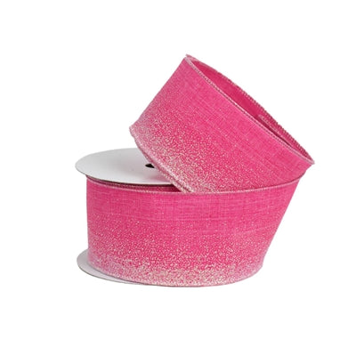 2.5 Inch By 10 Yard Vibrant Pink Ombre Glitter Ribbon