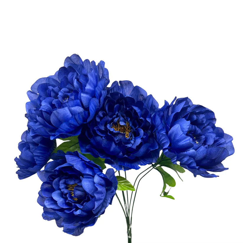 18 Inch Royal Blue Large Peony Bush