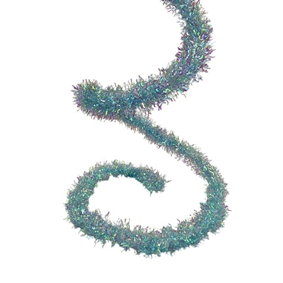 Turquoise Iridescent Tinsel Garland 6 Foot