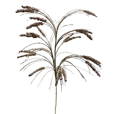 33 Inch Champagne Wild Glitter Berry Grass Spray