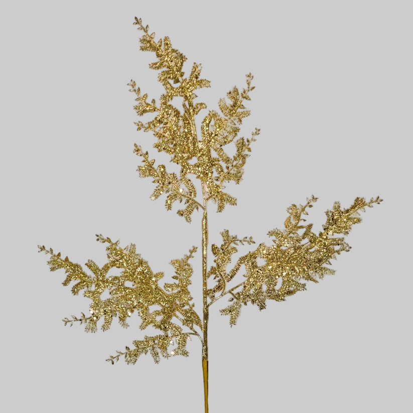 29 Inch Gold Glittered Fern Spray