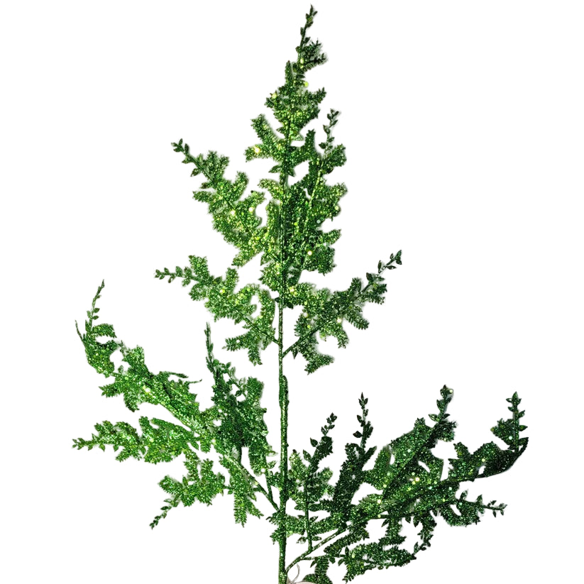 29 Inch Green Glittered Fern Spray