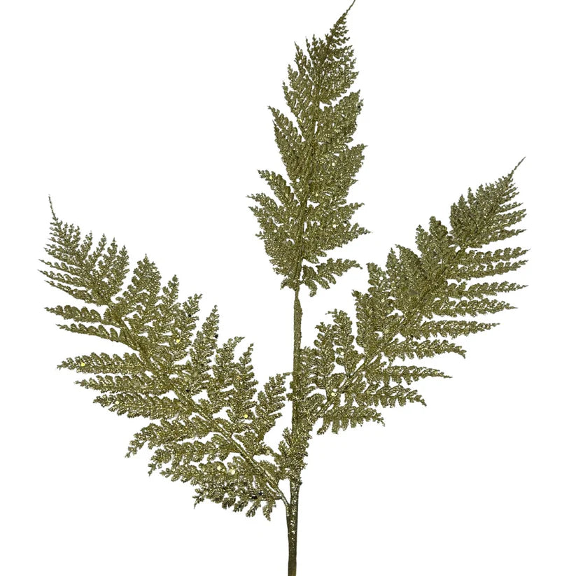32 Inch Gold Shimmery Glitter Fern Spray