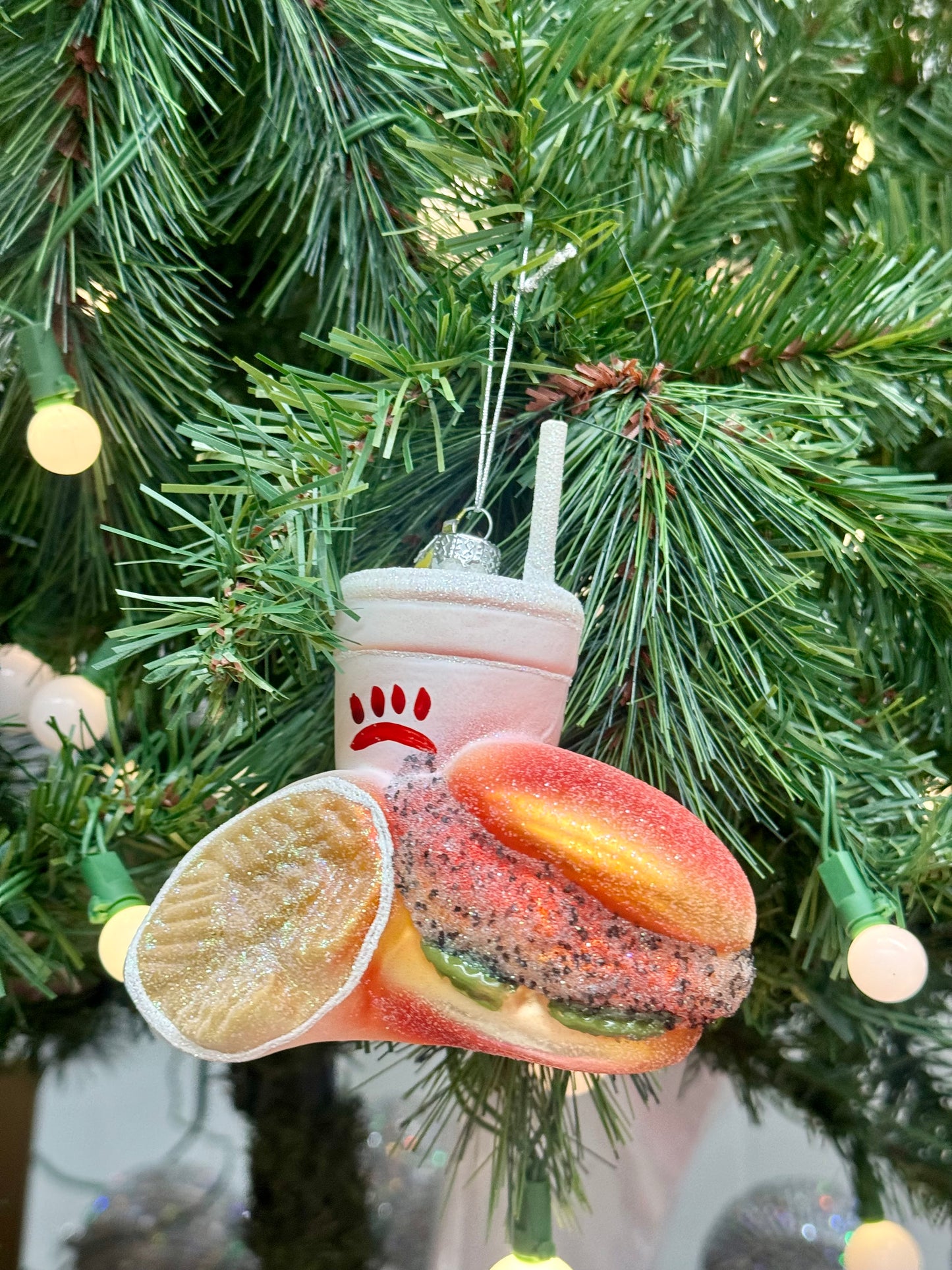 Fast Food Chicken Glass Ornament