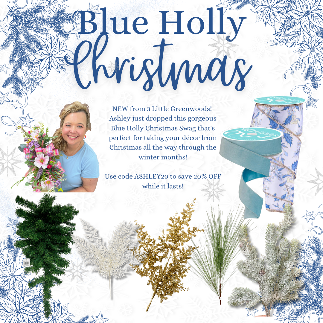 Blue Holly Christmas 3 Little Greenwoods Box