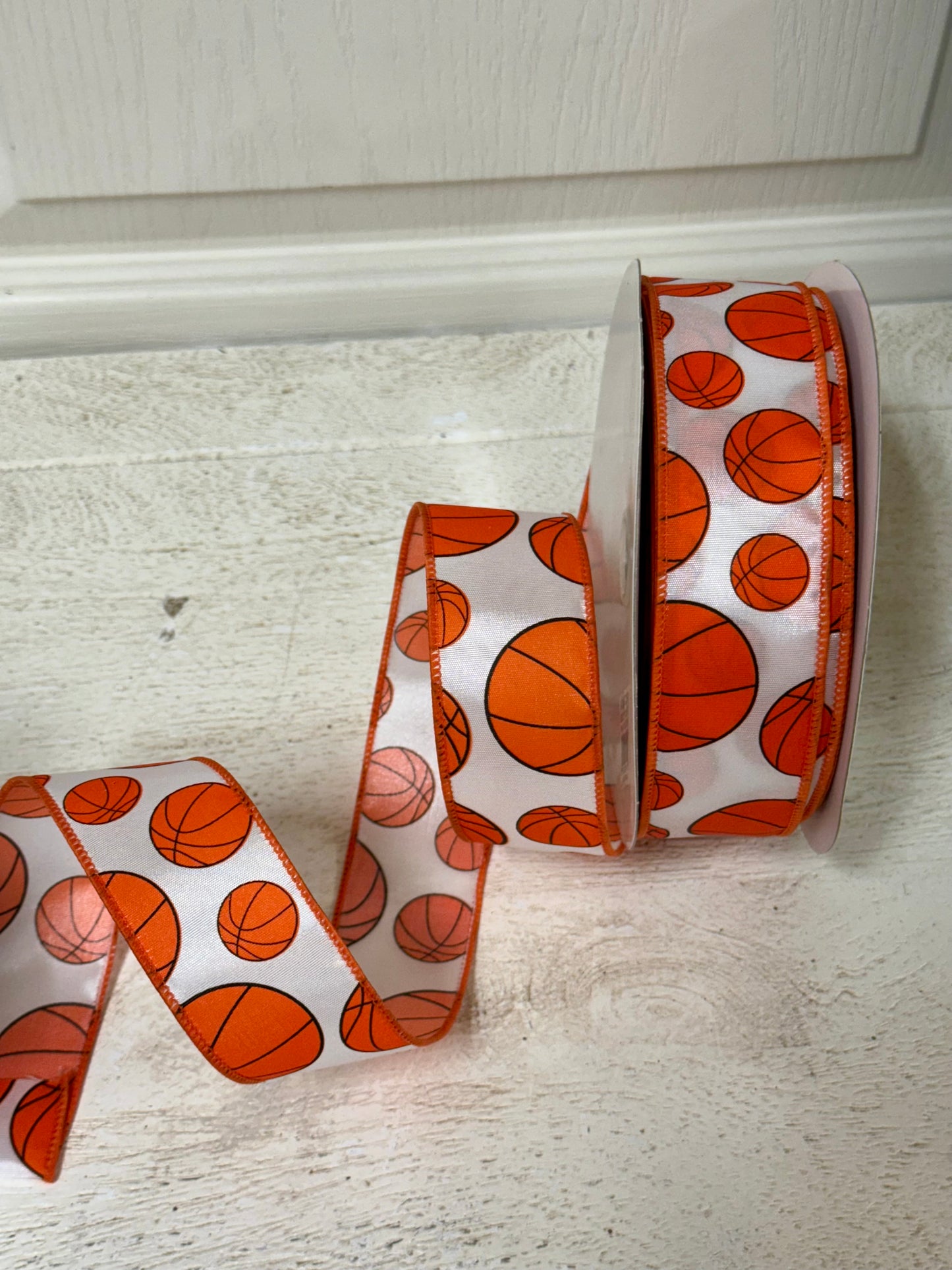 1.5 Inch By 100ft Basketball Print Ribbon