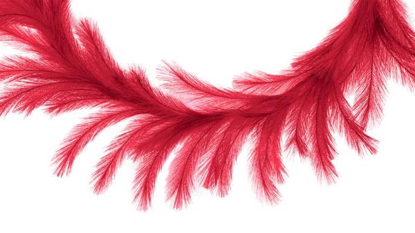 6 Foot Red Grass Plume Garland
