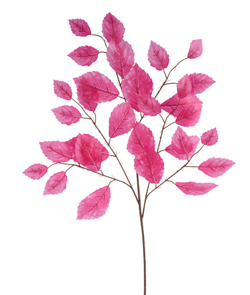 28 Inch Hot Pink Rose Leaf Spray