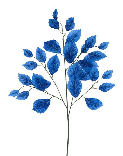 28 Inch Navy Blue Rose Leaf Spray