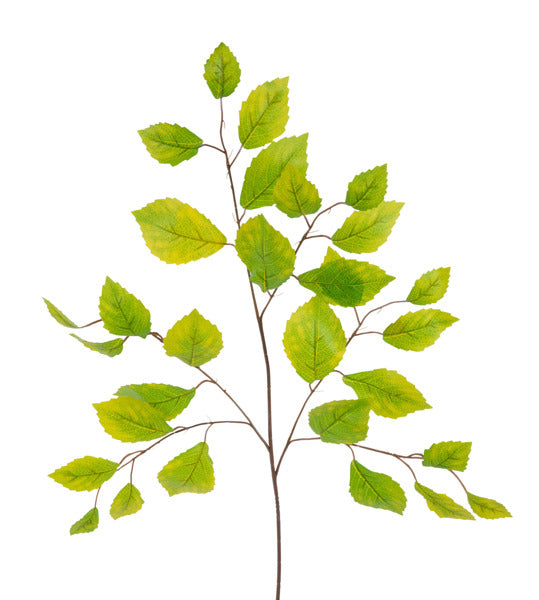 28 Inch Yellow Green Rose Leaf Spray