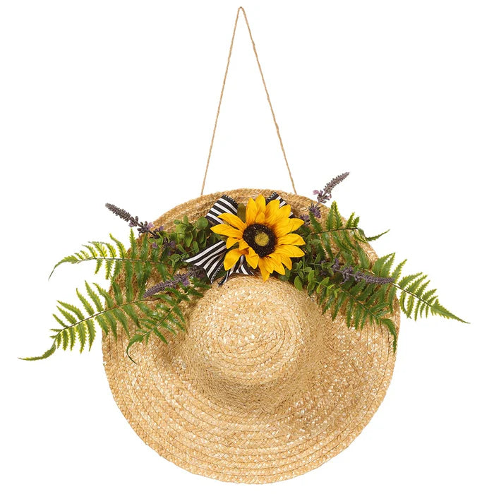 15 Inch Sunflower And Lavender Hat