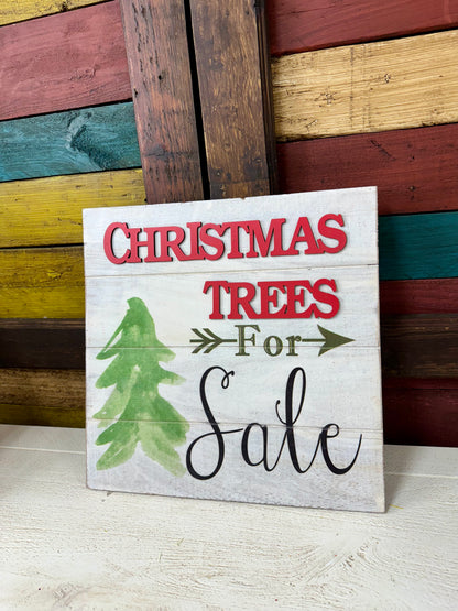 13.25 Inch Christmas Trees For Sale Wooden Christmas Wall Art Sign
