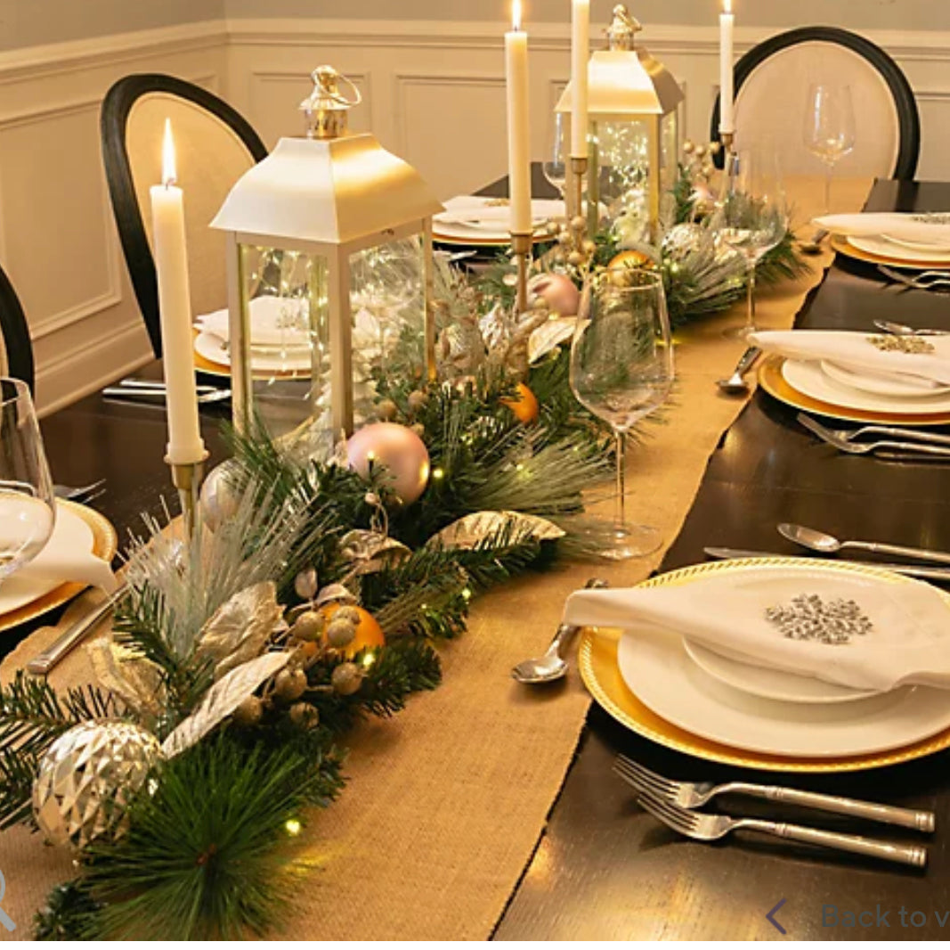 Scott Living 6 Foot Oversized LED Champagne Ornament Garland