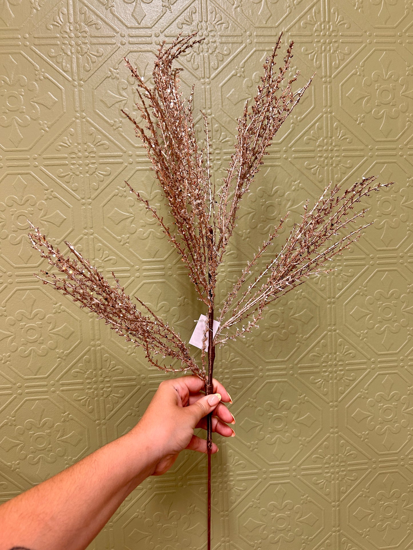 31 Inch Champagne Ice Pampas Spray
