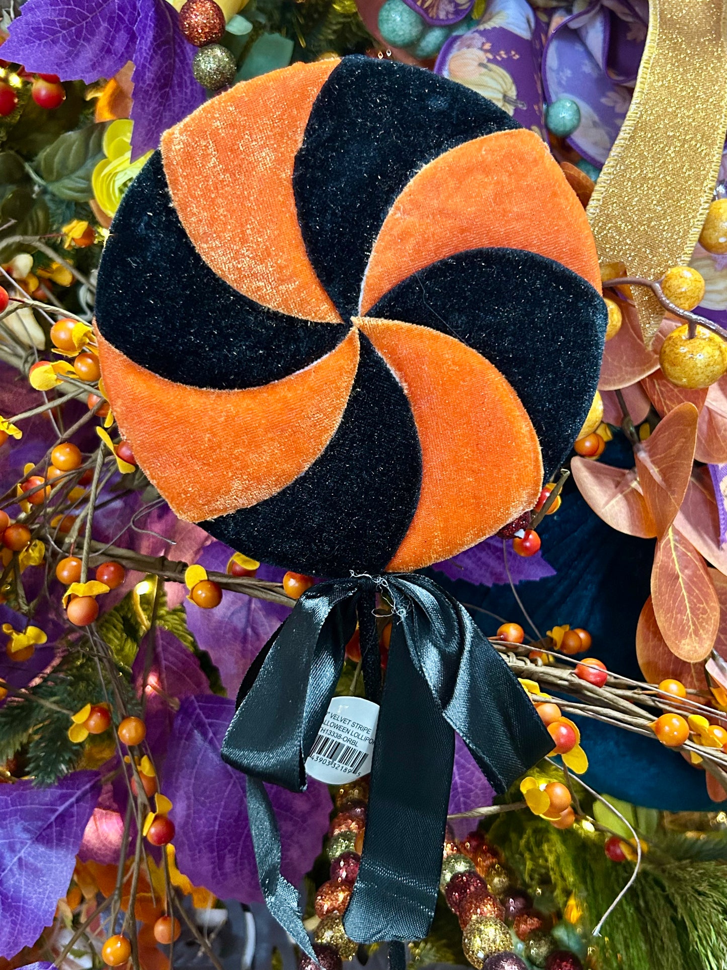 20 Inch Velvet Stripe Halloween Lollipop Two Styles