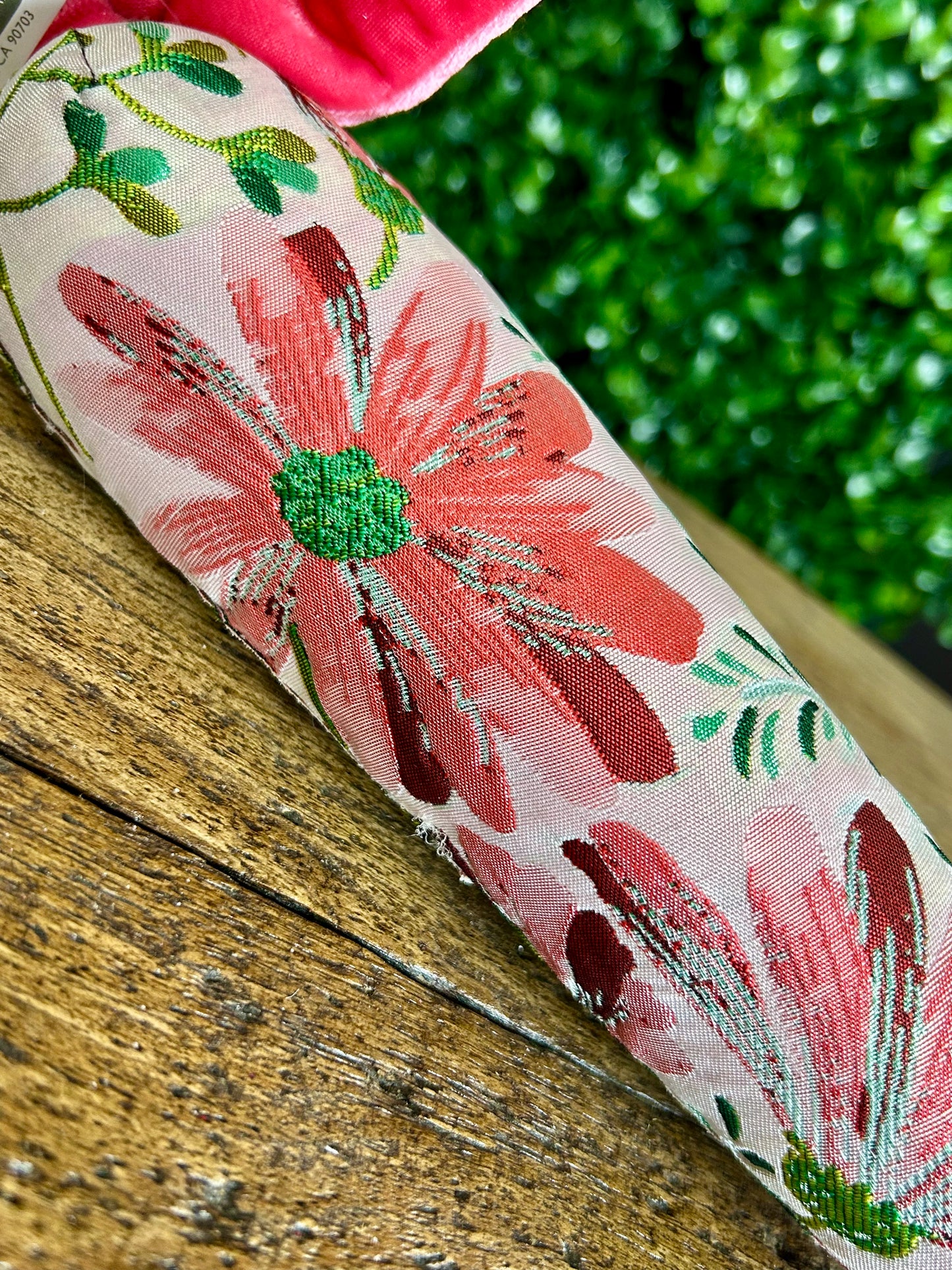 15.5 Inch Pink And Green Floral Fabric Carrot