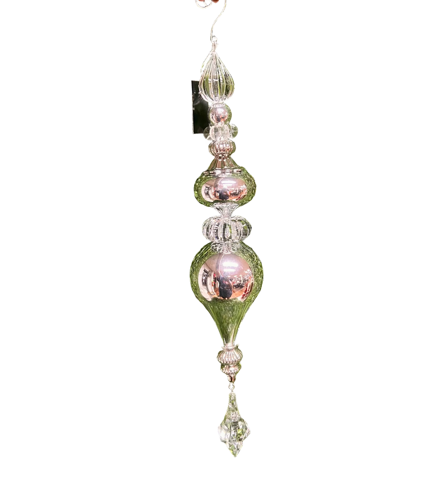 18 Inch Silver Finial Ornament