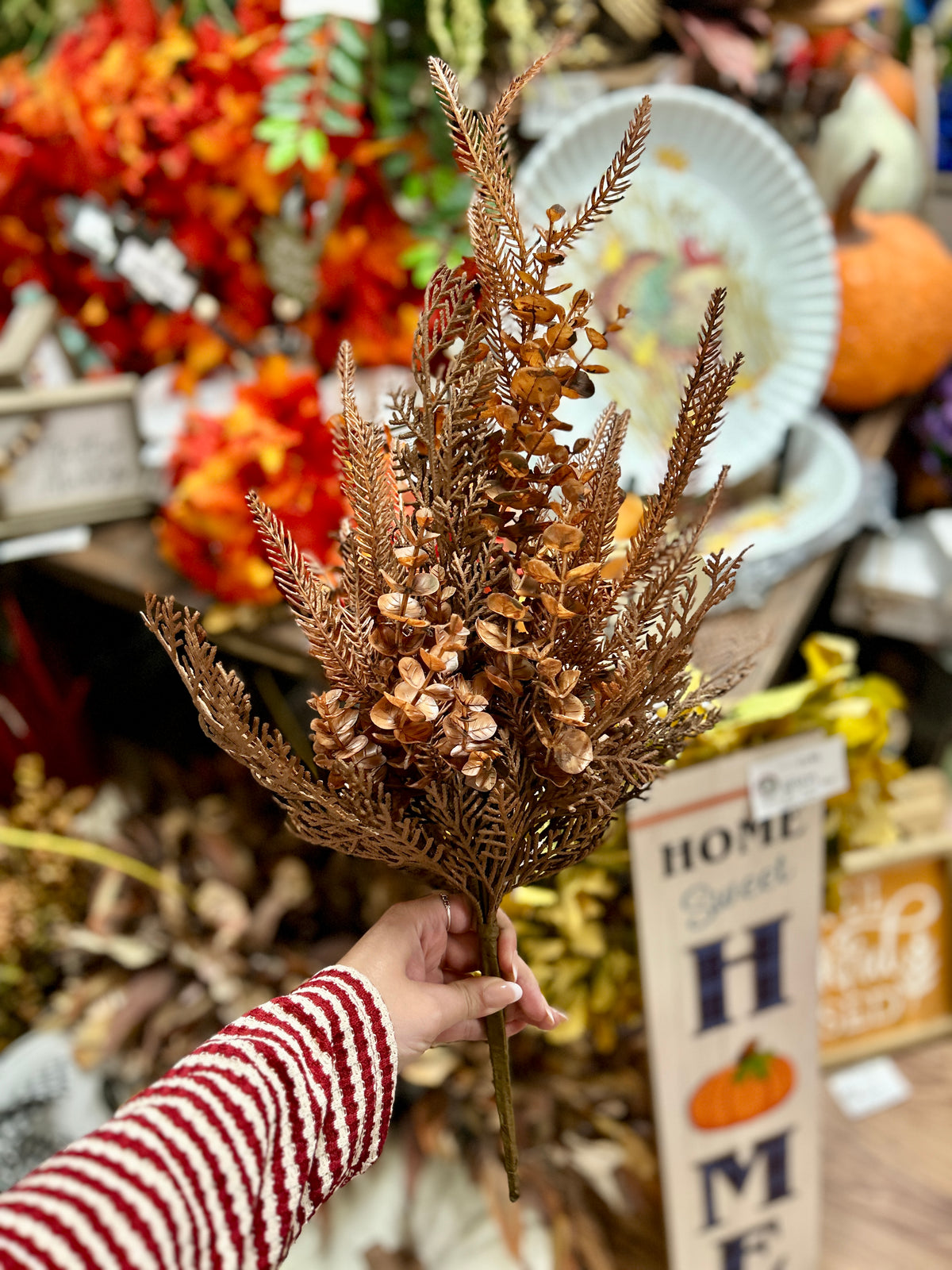 22 Inch Coffee Eucalyptus Mixed Leaf Bush