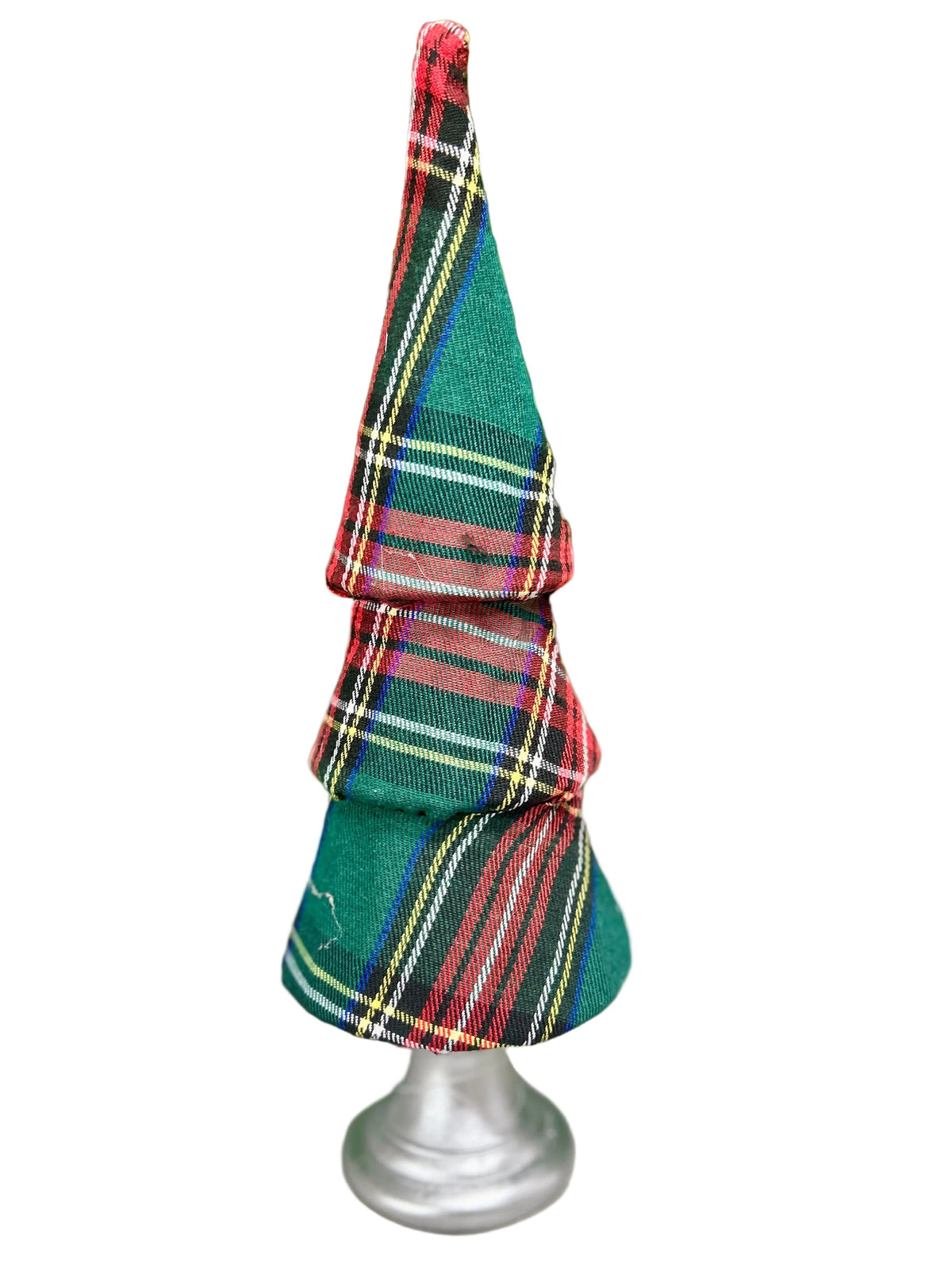 11.5 Inch Green And Red Plaid Tree Table Top Decor